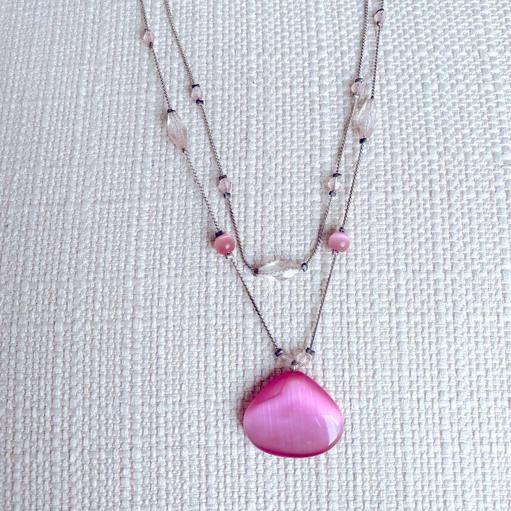 Brilliant Pink Stone Necklace